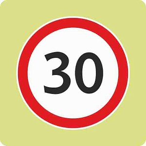 Дорожный знак с флуоресцентной окантовкой 3.24 Ограничение максимальной скорости 30