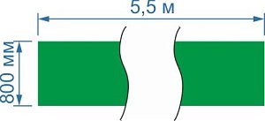 Опознавательная маркировочная лента зеленая 800мм x 5,5м